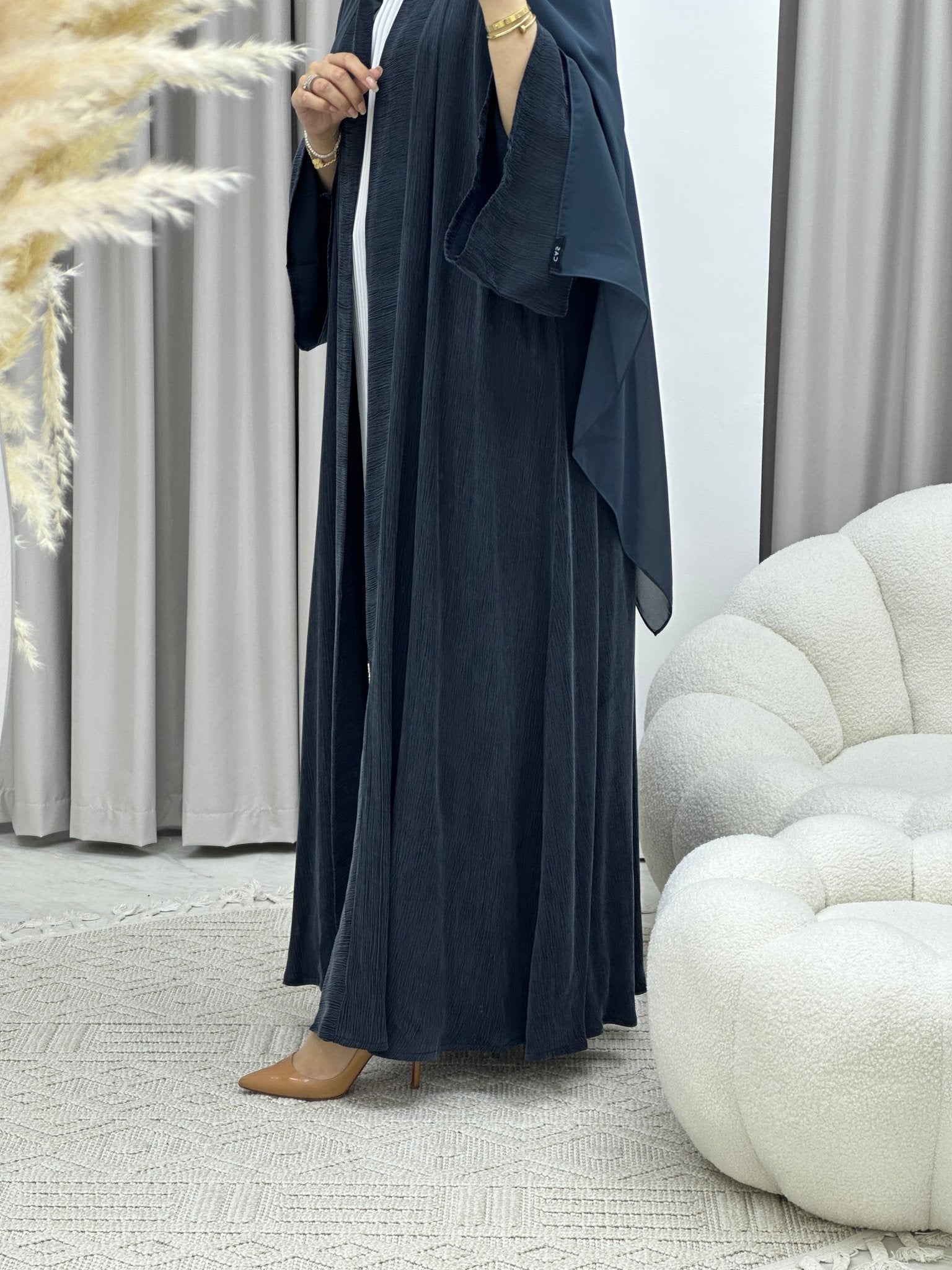 C Turkish Ramadan Blue - Grey Abaya