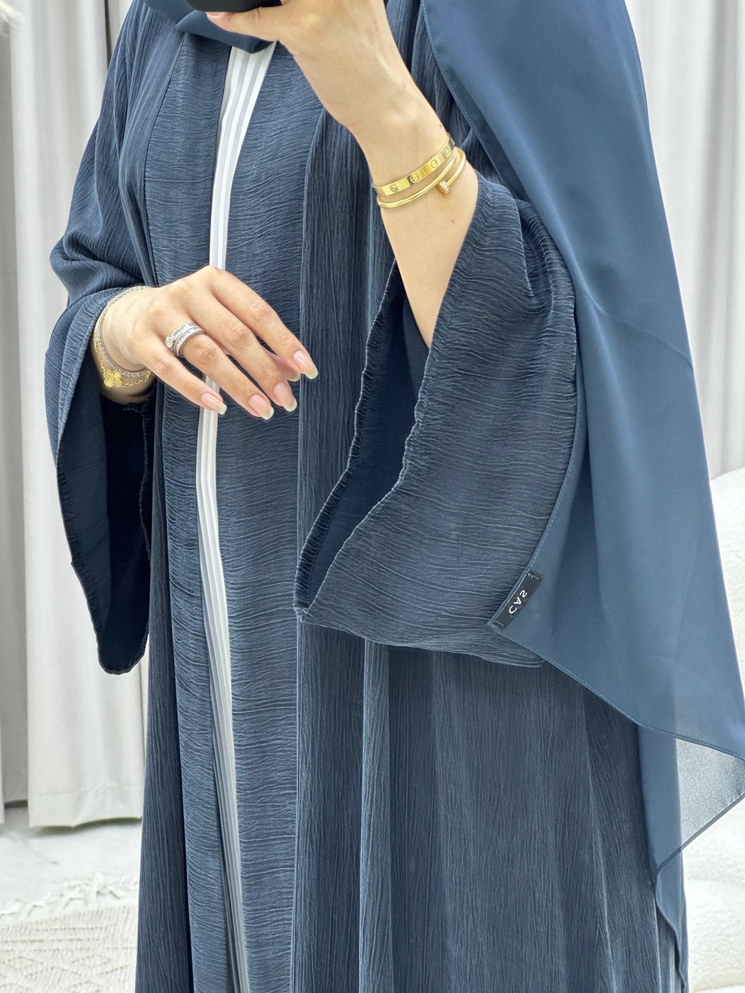 C Turkish Ramadan Blue - Grey Abaya