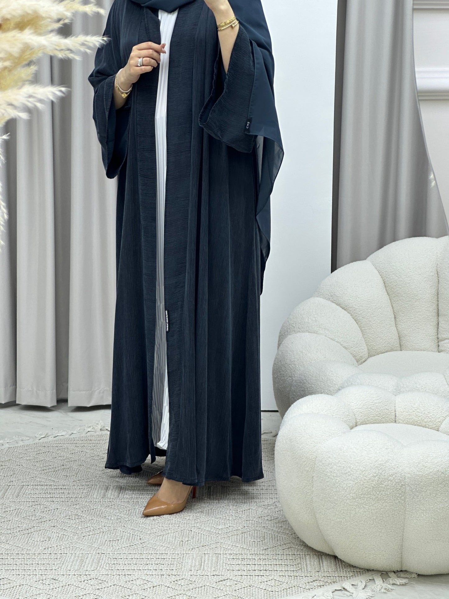 C Turkish Ramadan Blue - Grey Abaya