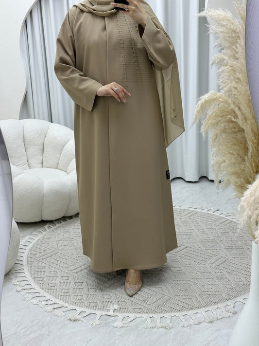 C Weave Beige Abaya