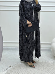 C Web Print Budget Grey Abaya