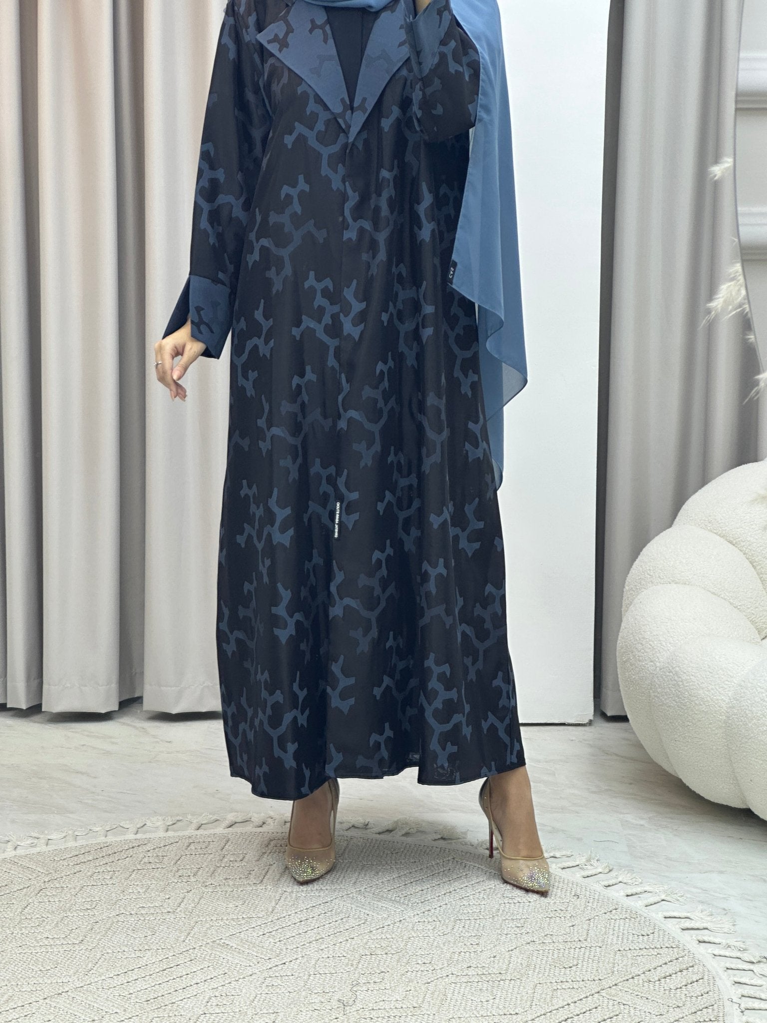 C Web Winter Blue Coat Abaya