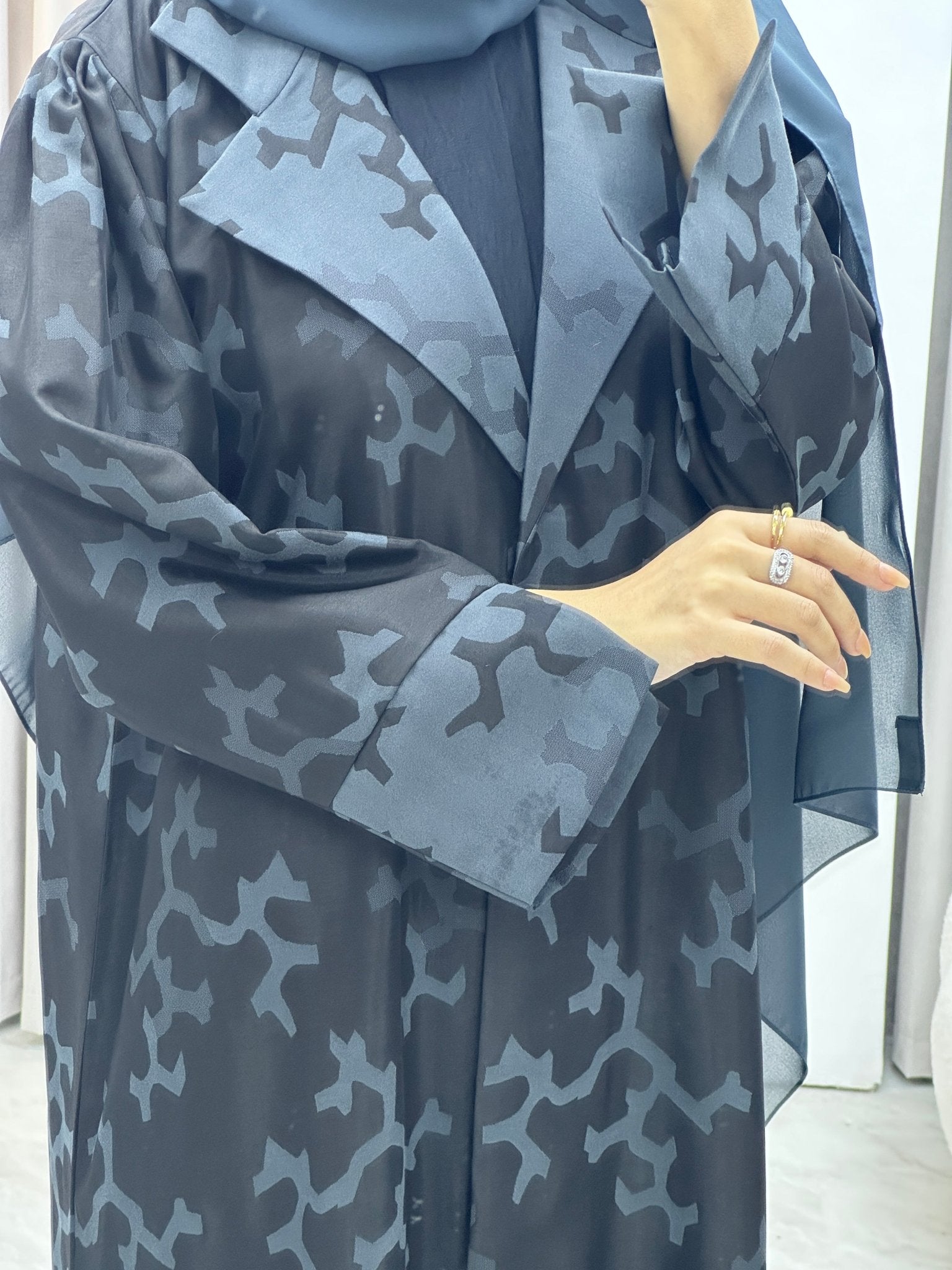 C Web Winter Grey Coat Abaya