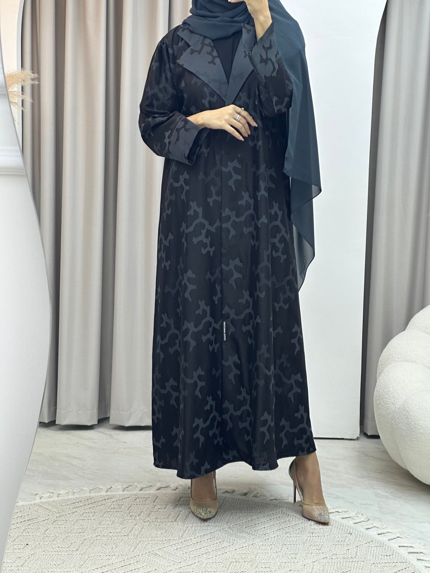 C Web Winter Grey Coat Abaya