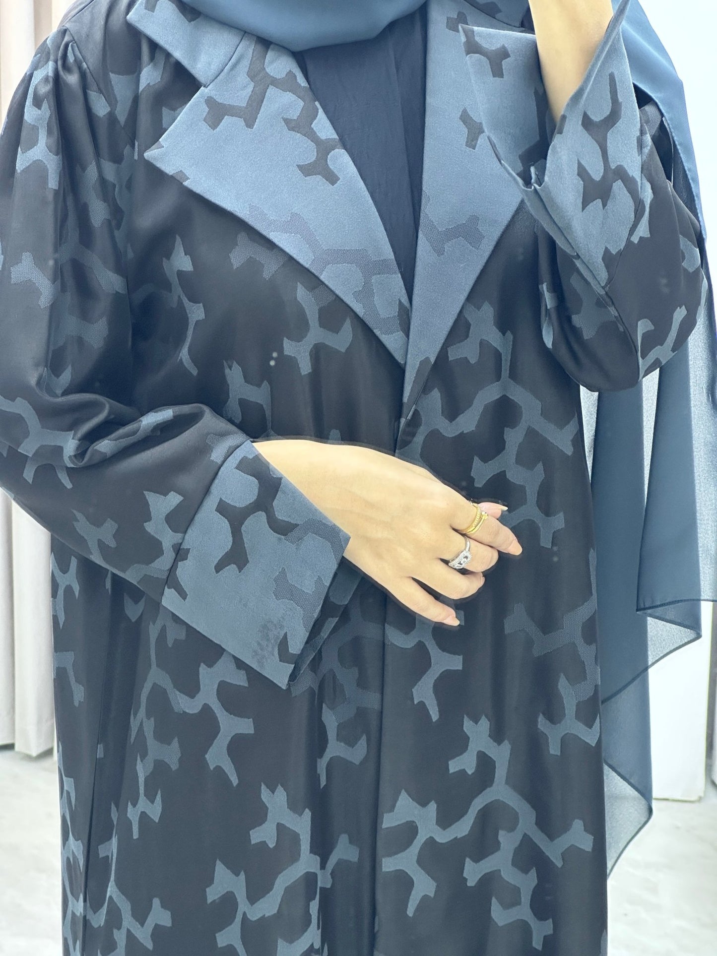 C Web Winter Grey Coat Abaya