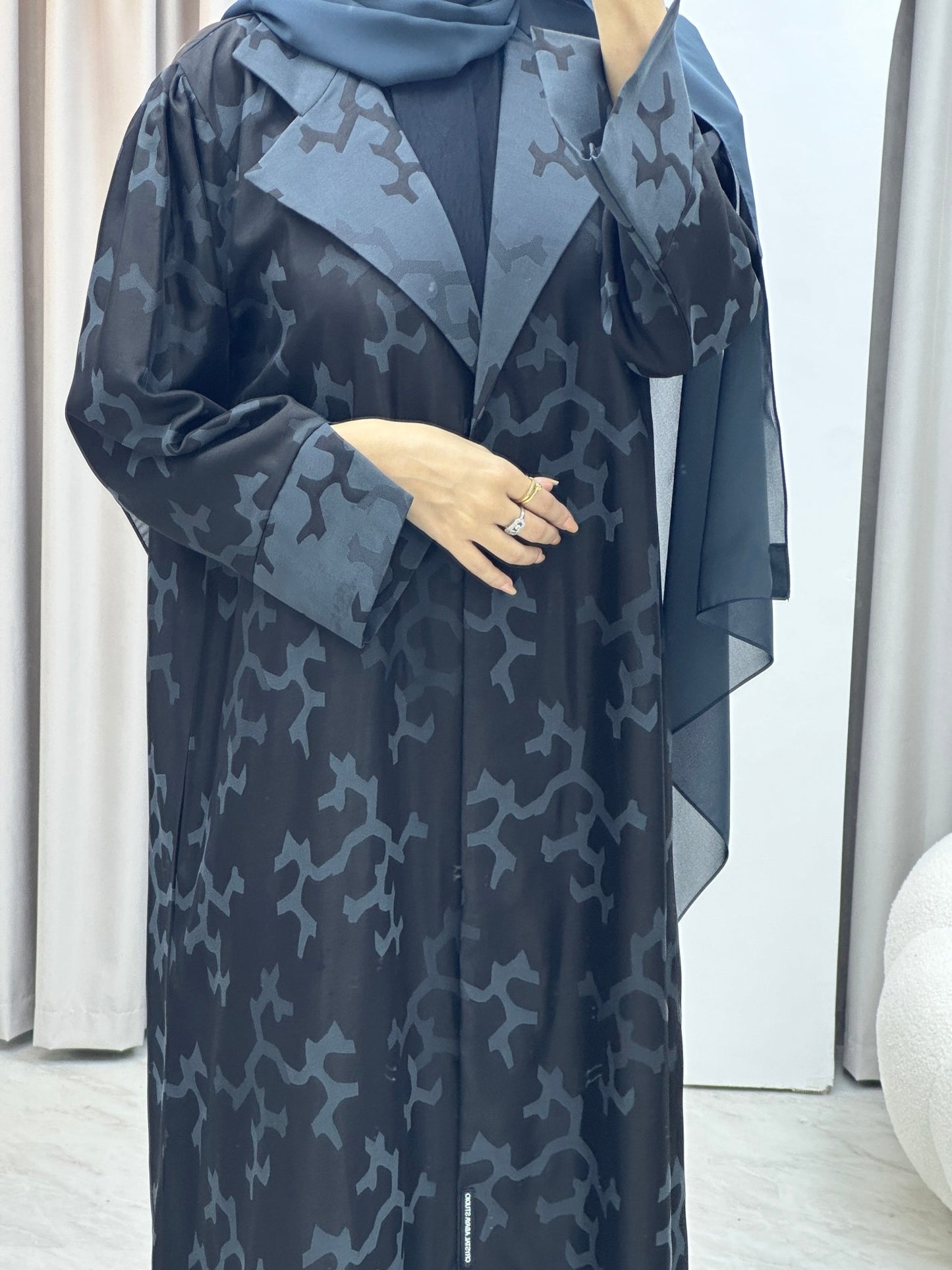 C Web Winter Grey Coat Abaya