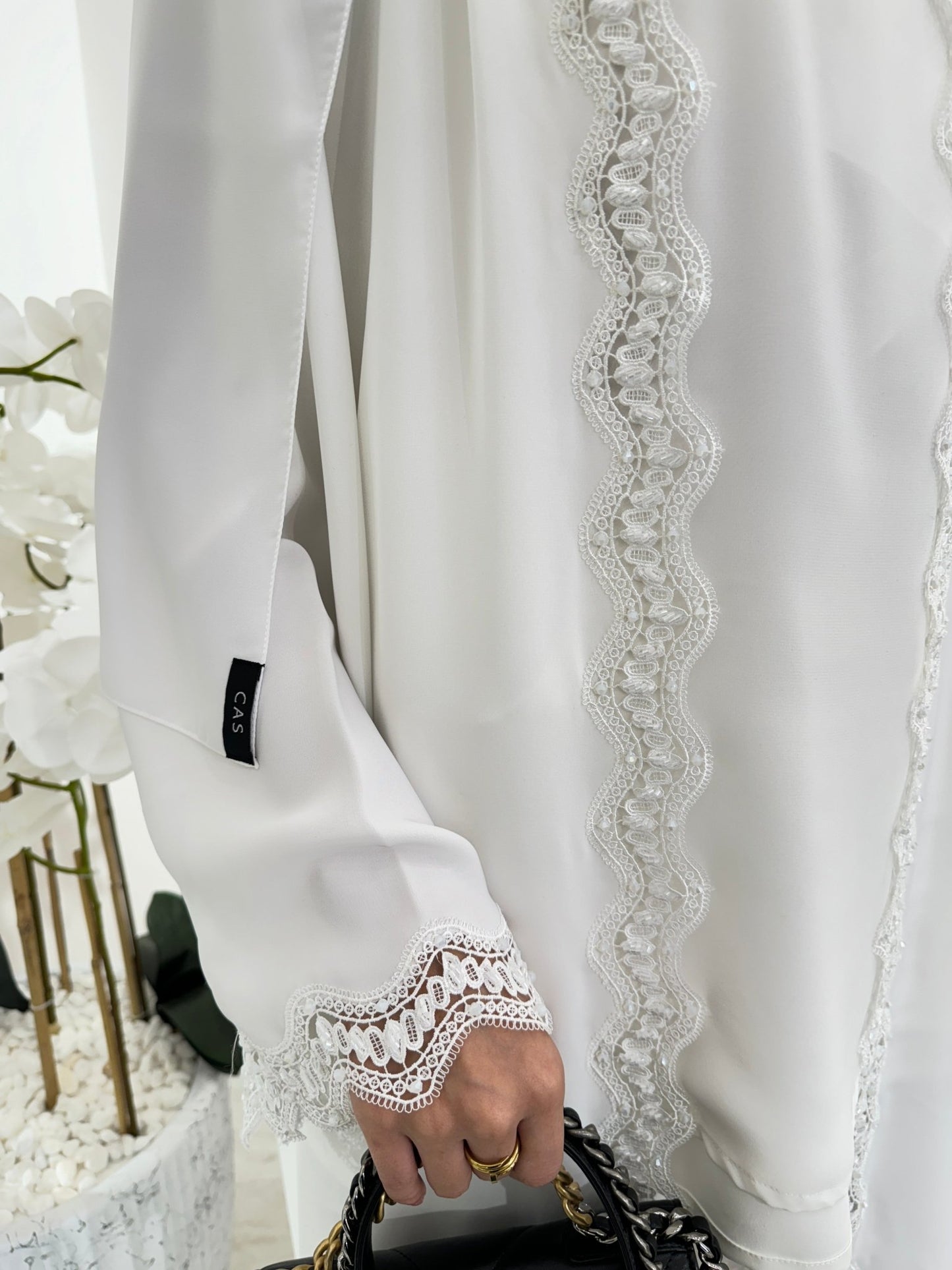 C White Lace Nada Eid Abaya