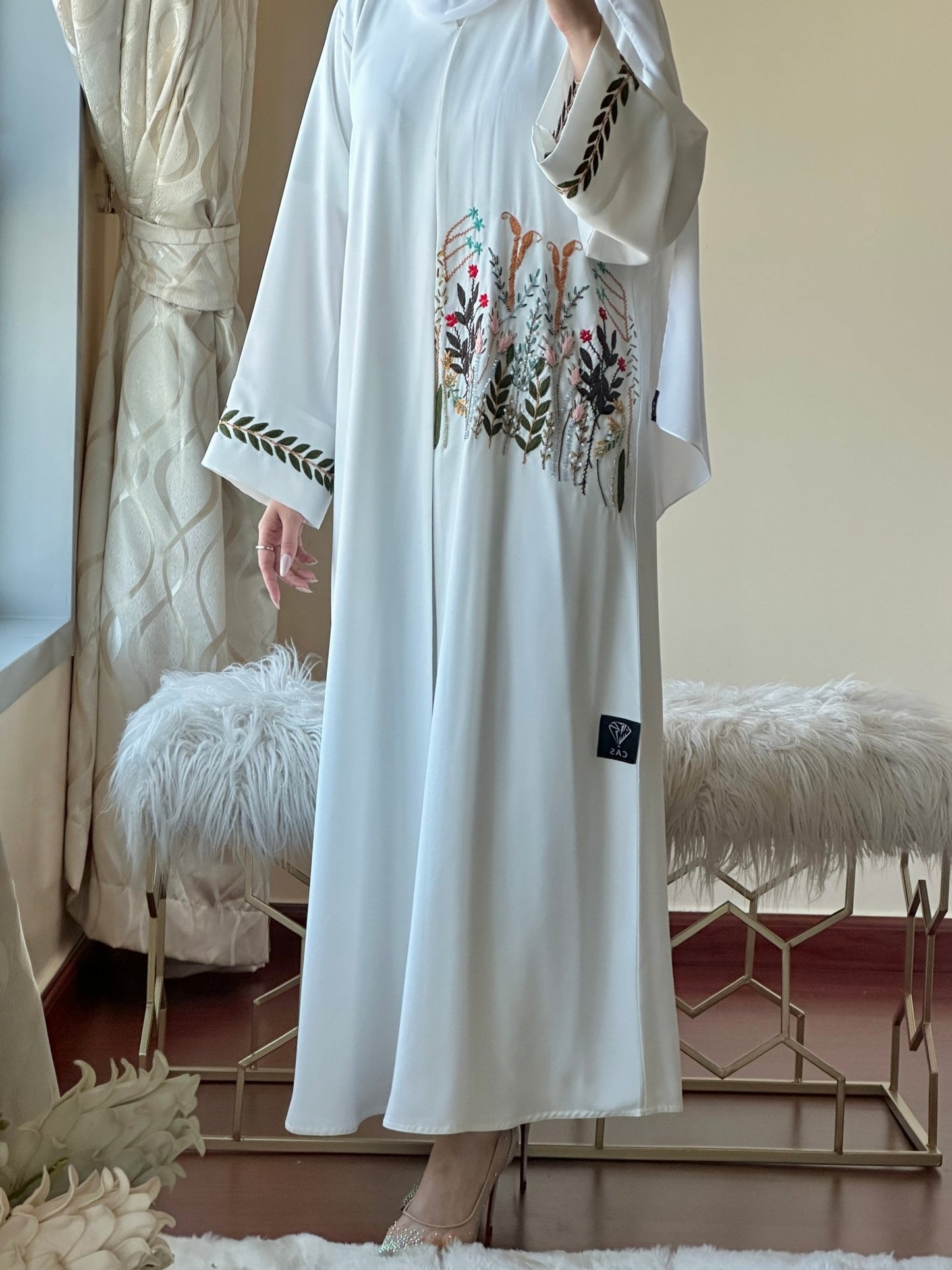 C - White - Nada - Evening - Abaya - Set - 45