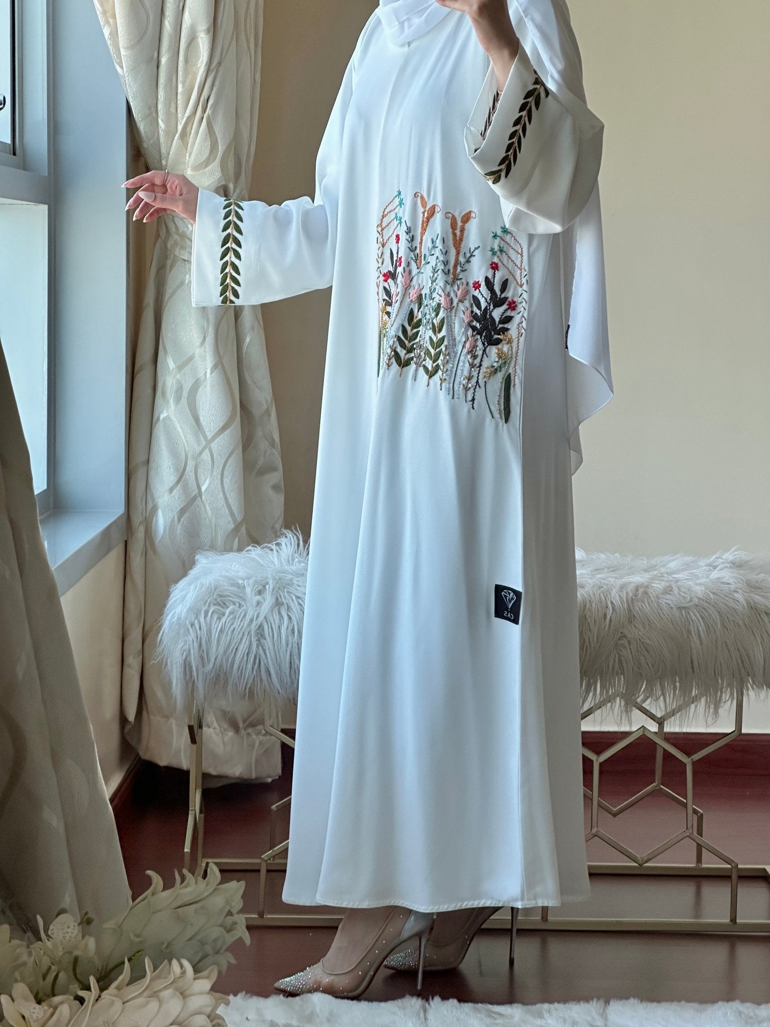 C - White - Nada - Evening - Abaya - Set - 45