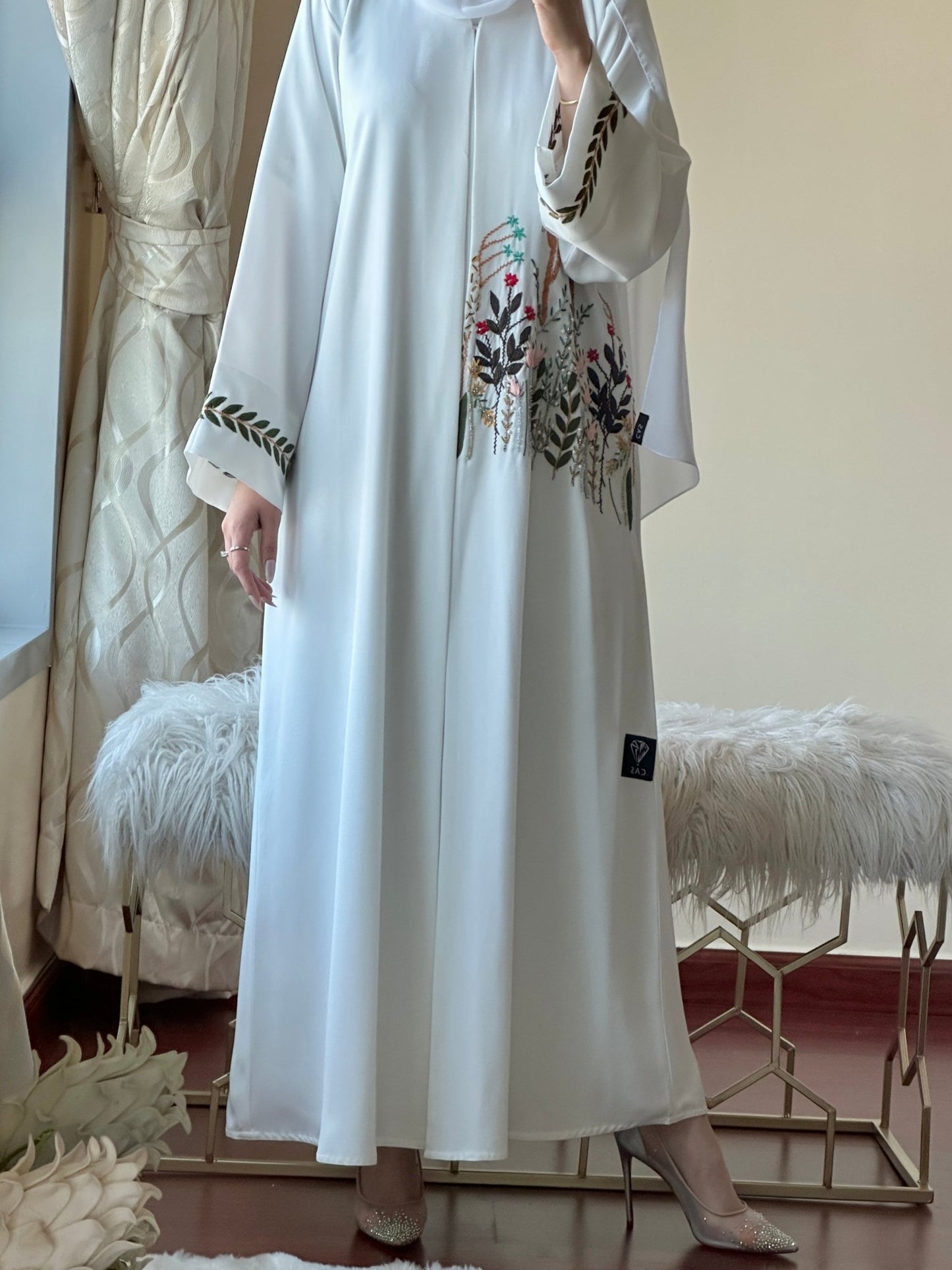 C - White - Nada - Evening - Abaya - Set - 45