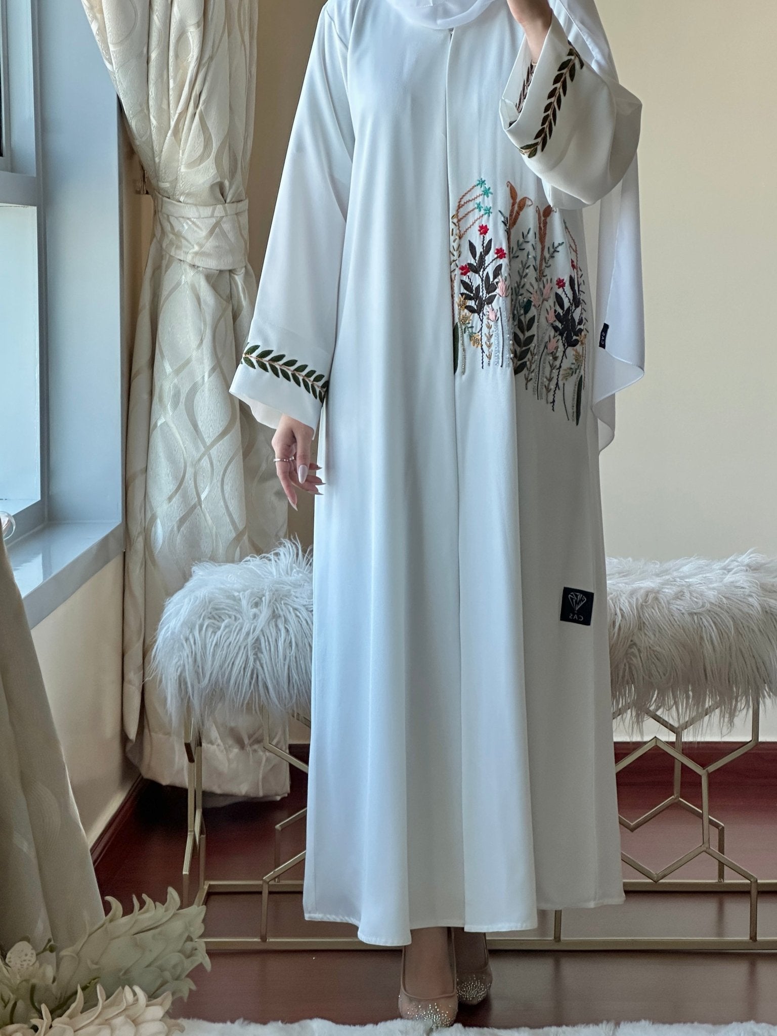 C - White - Nada - Evening - Abaya - Set - 45