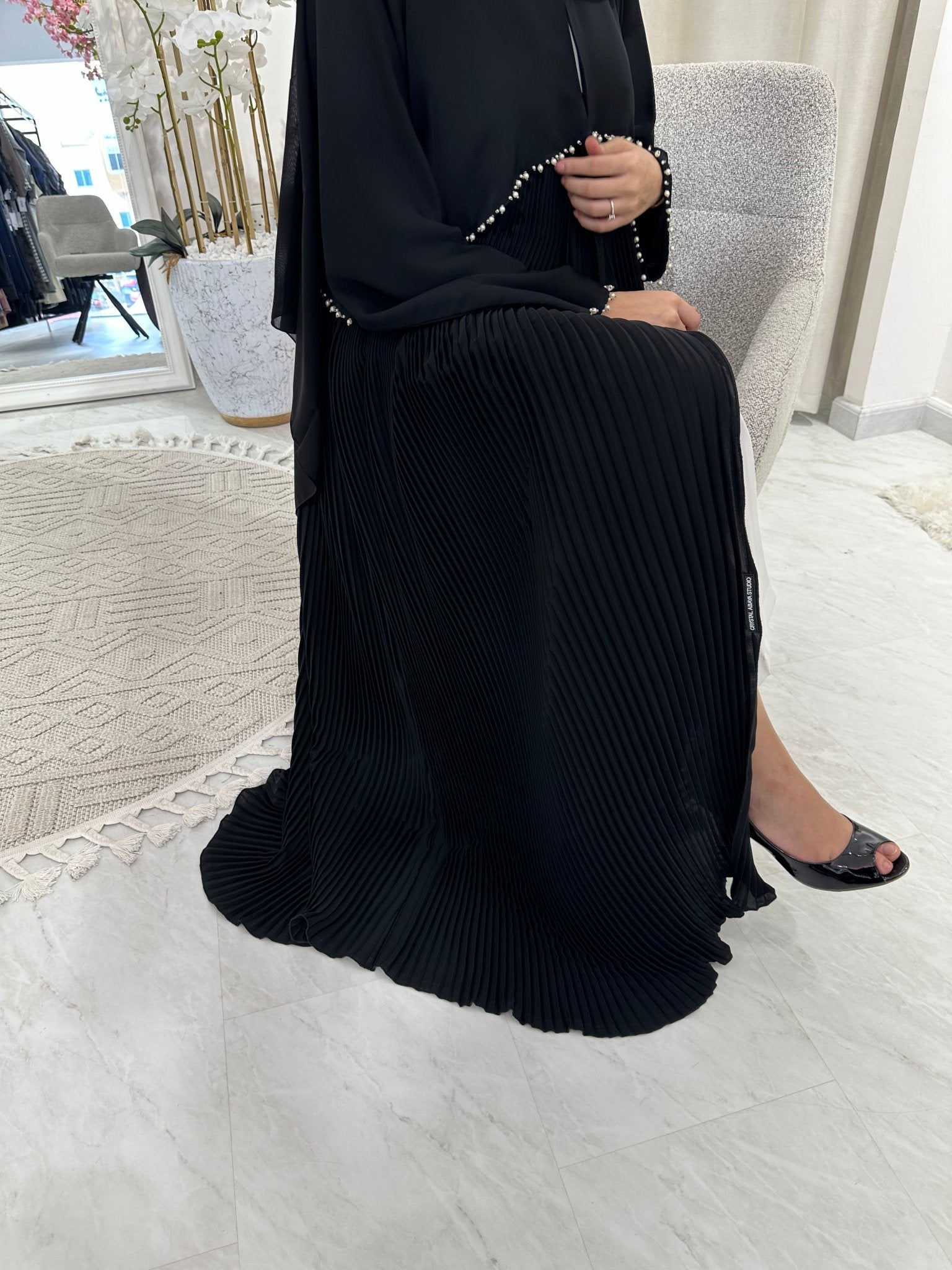 C1001 Black Summer Eid Abaya 14