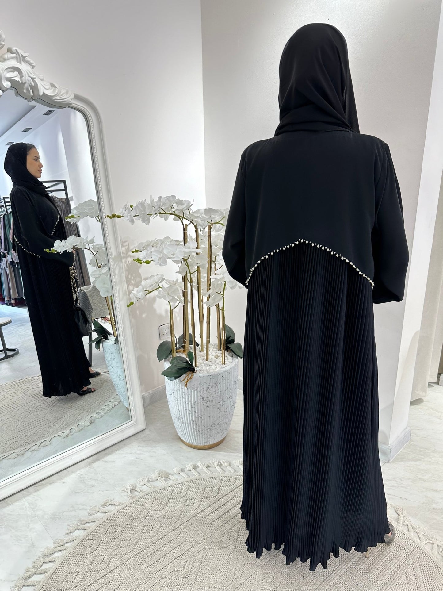 C1001 Black Summer Eid Abaya 14