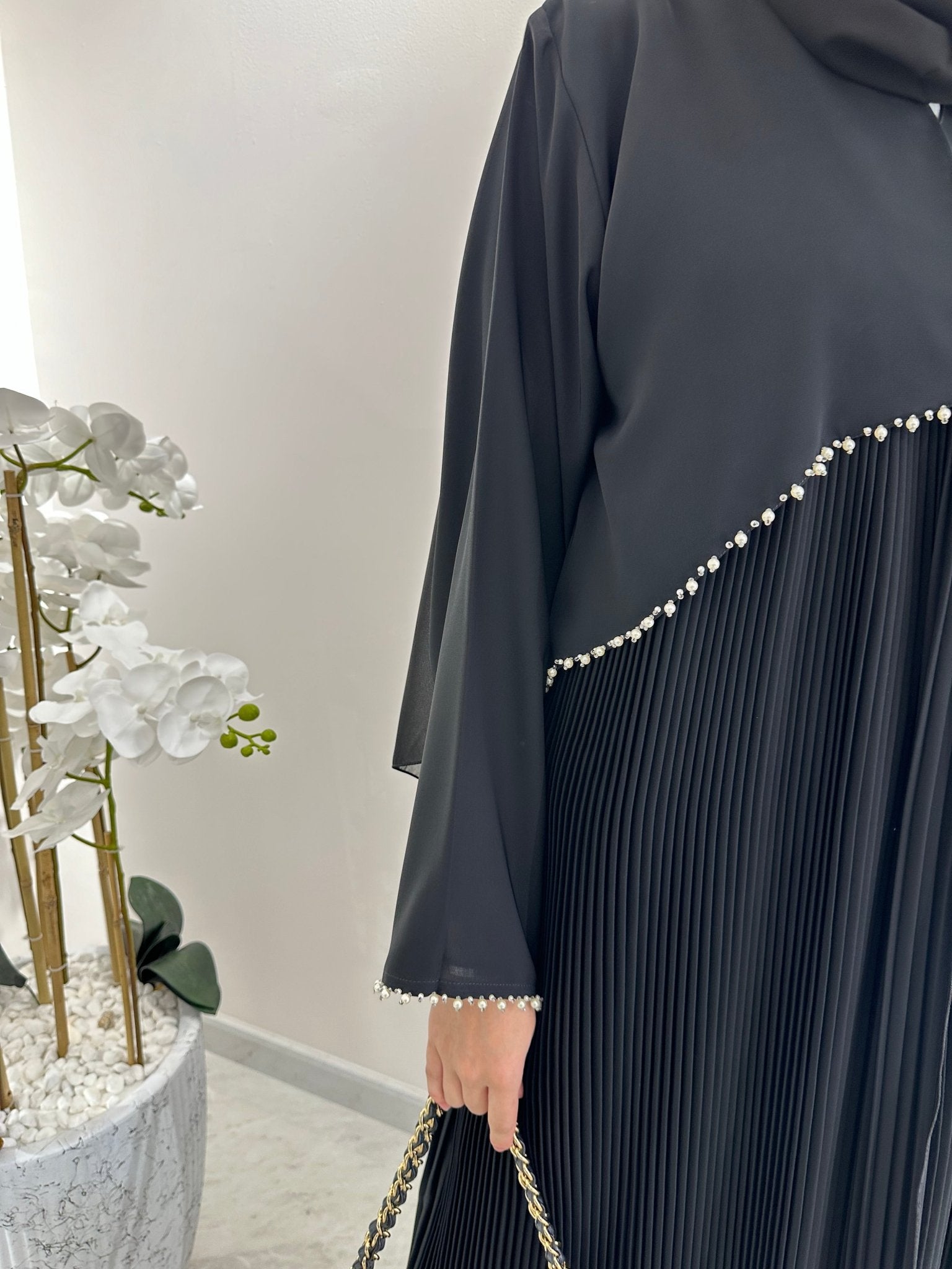 C1001 Black Summer Eid Abaya 14