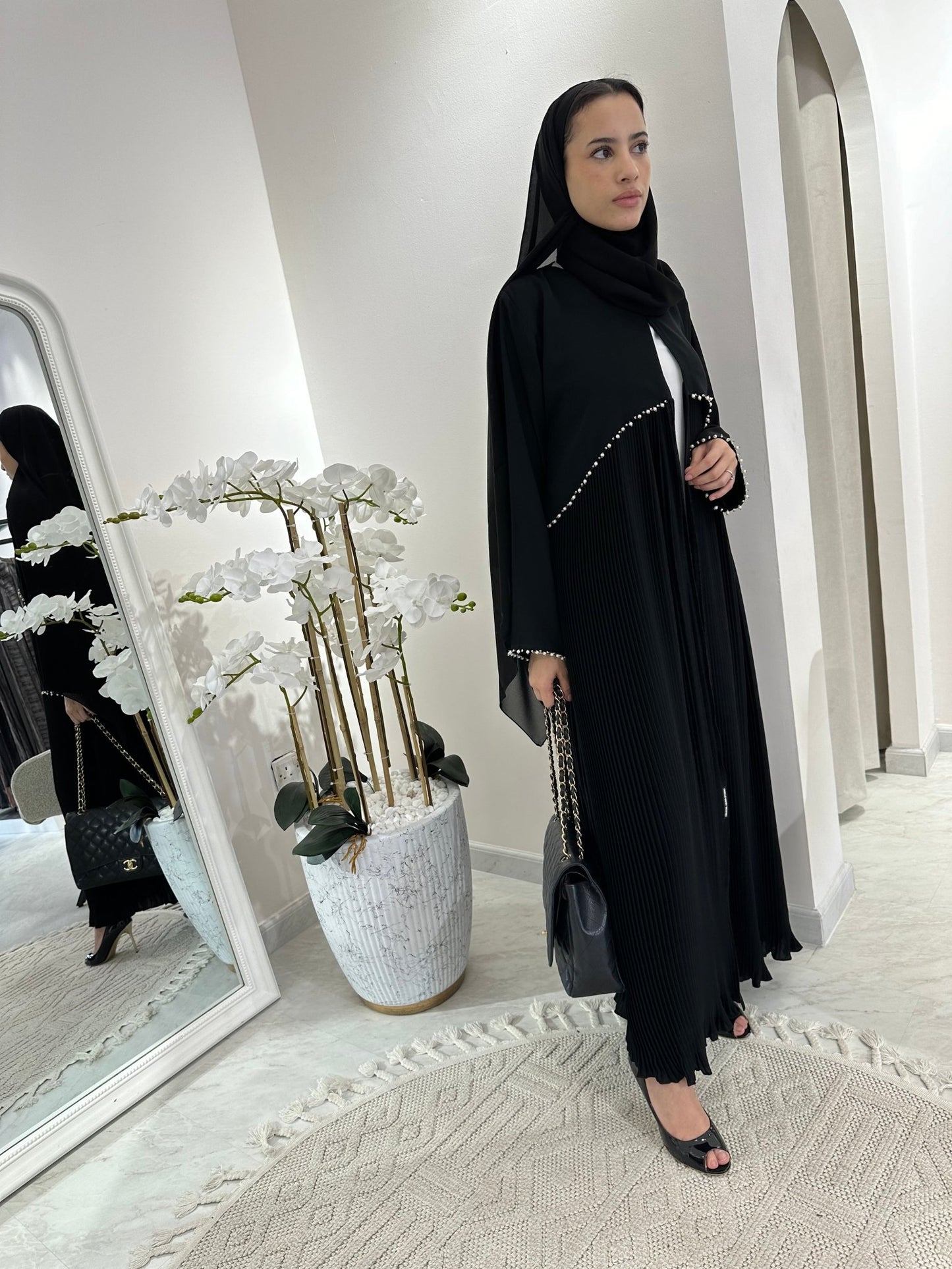 C1001 Black Summer Eid Abaya 14