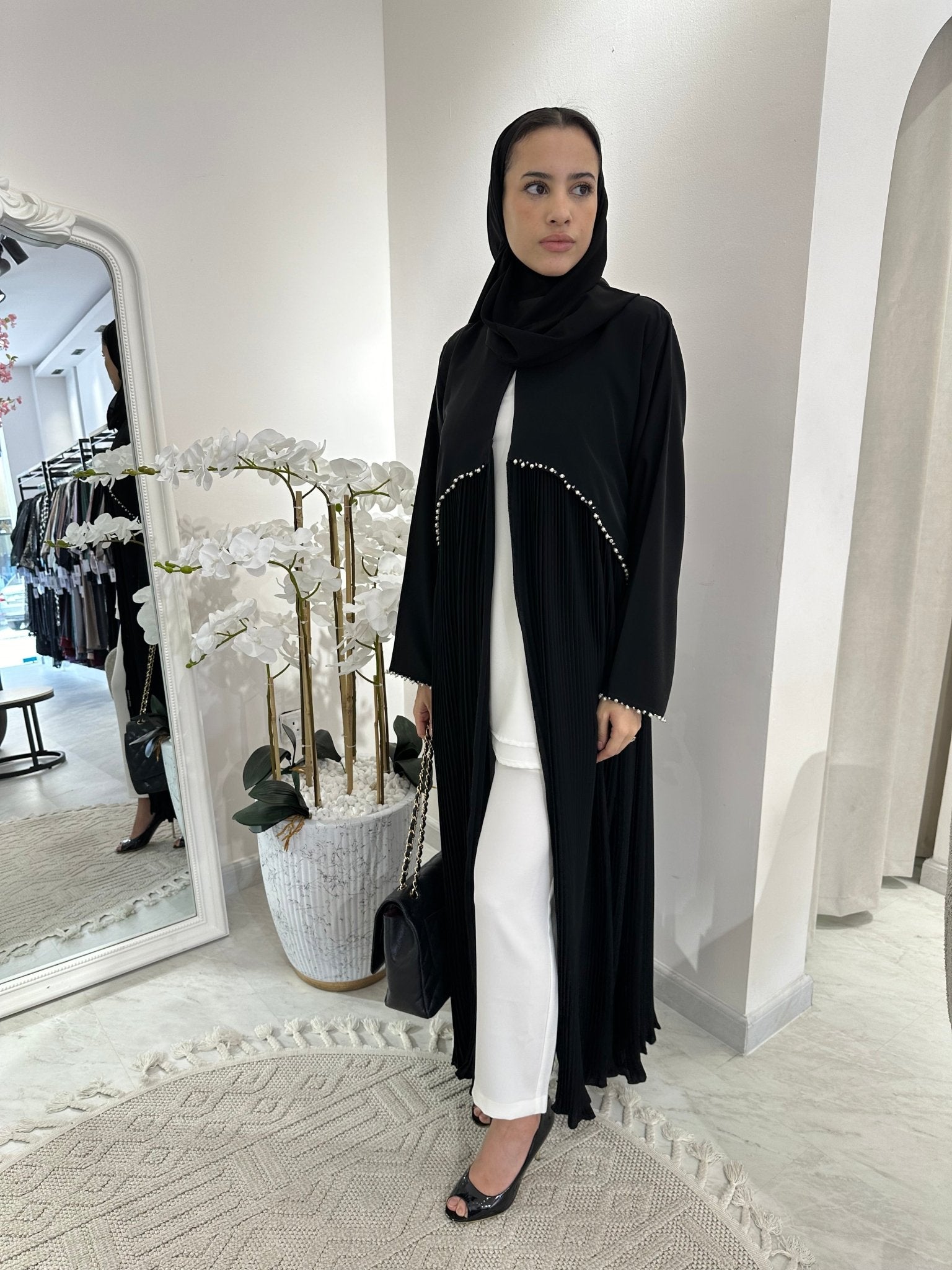 C1001 Black Summer Eid Abaya 14