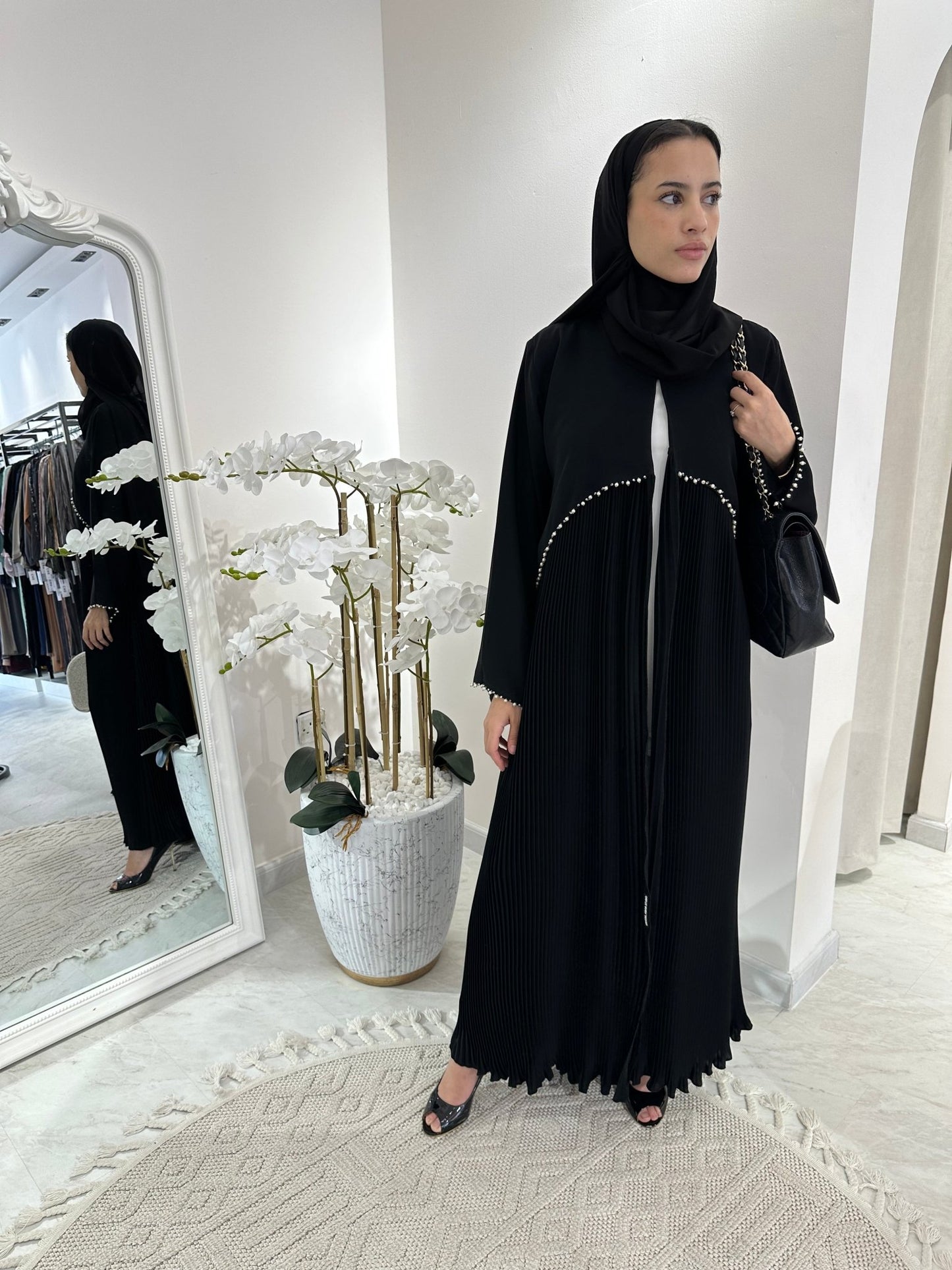 C1001 Black Summer Eid Abaya 14