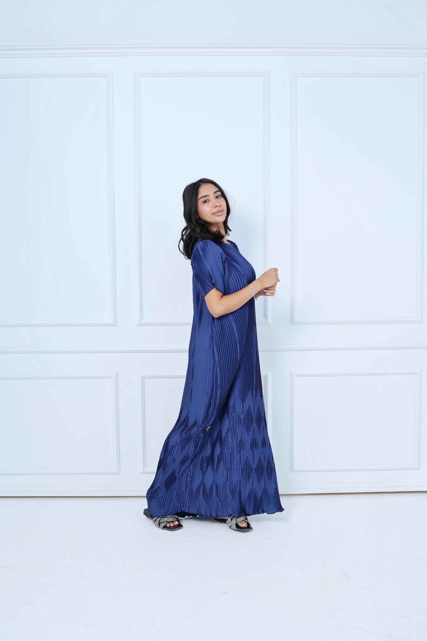 CB - Blue - Pleats - Dress