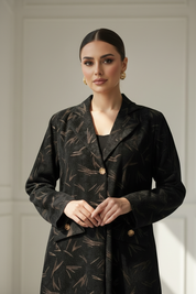 Closeup waist-up portrait with black velvet abaya