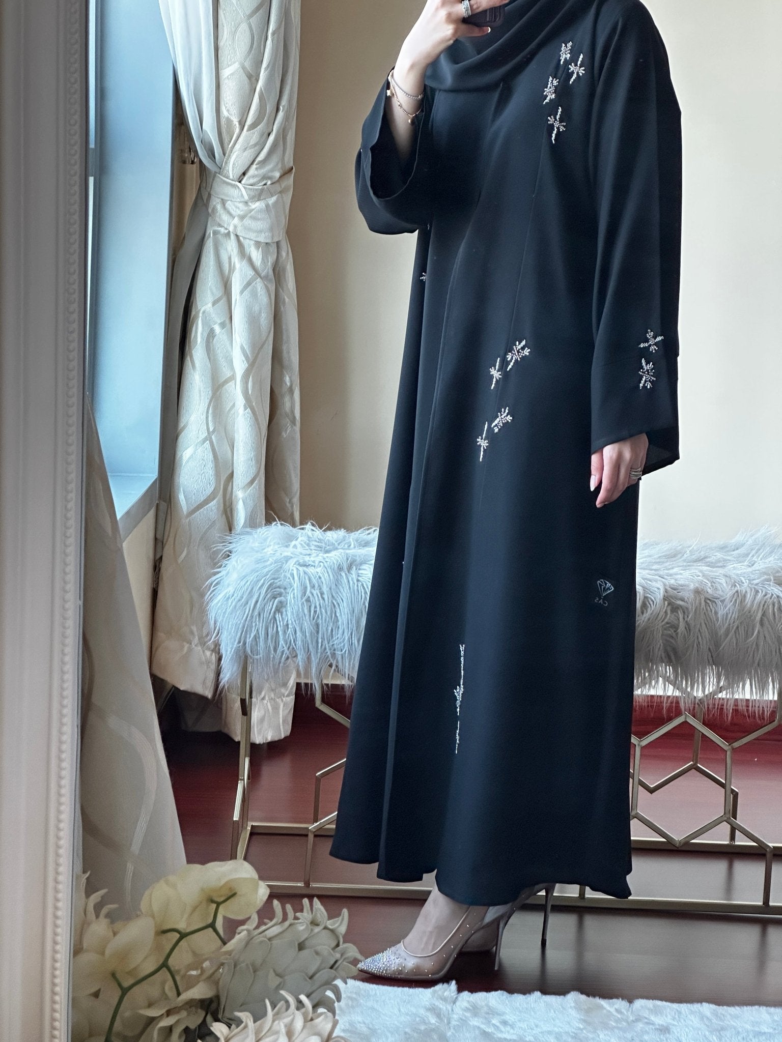 CR - Black - Handwork - Abaya - 01