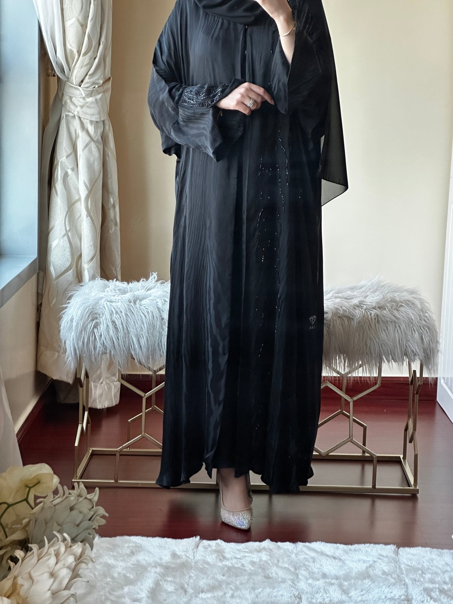 CR - Black Handwork Abaya 03