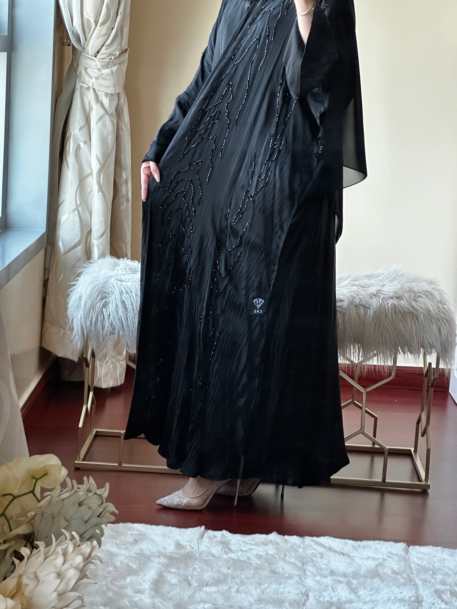 CR - Black Handwork Abaya 03