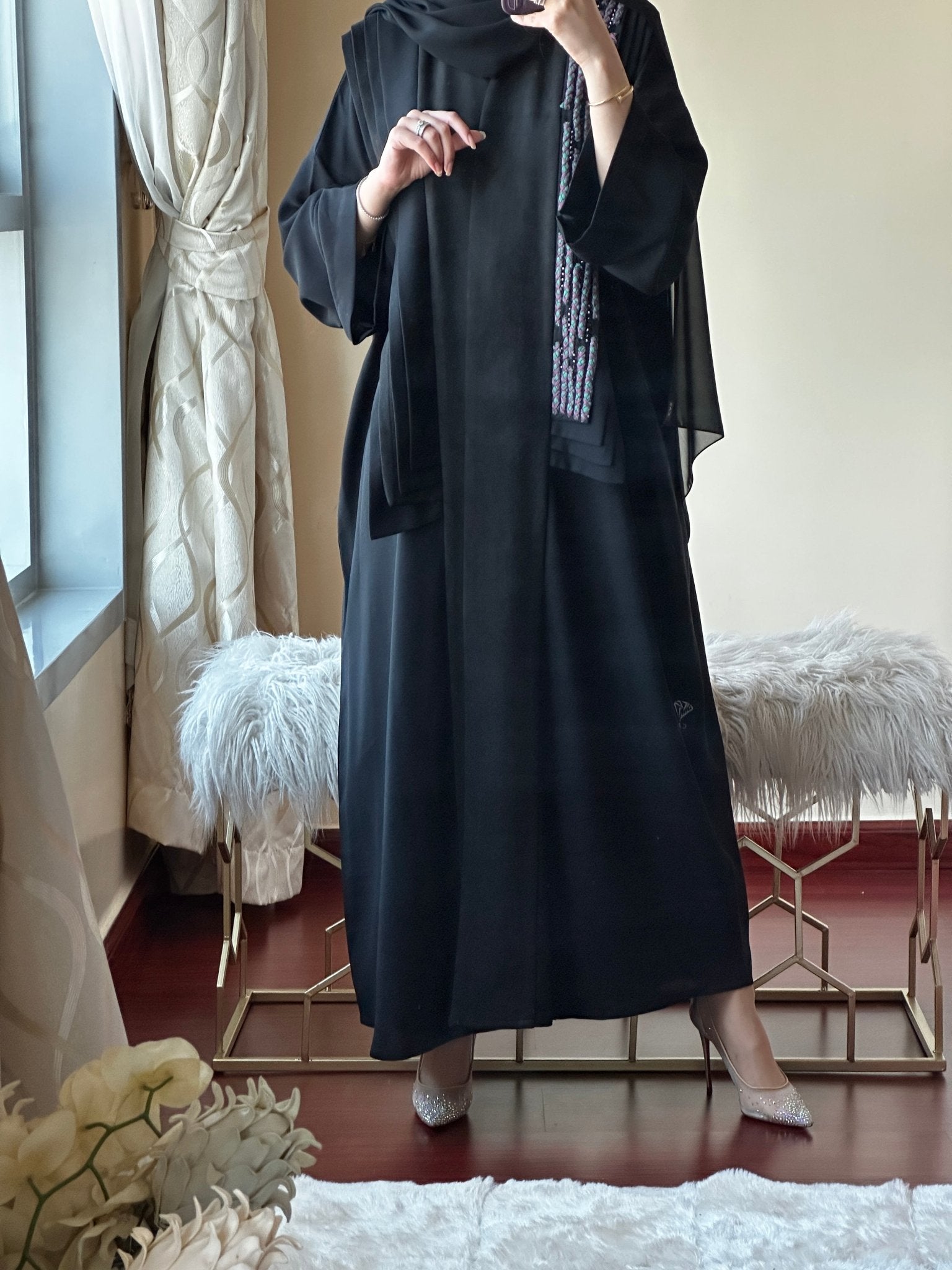 CR - Black Handwork Abaya 04