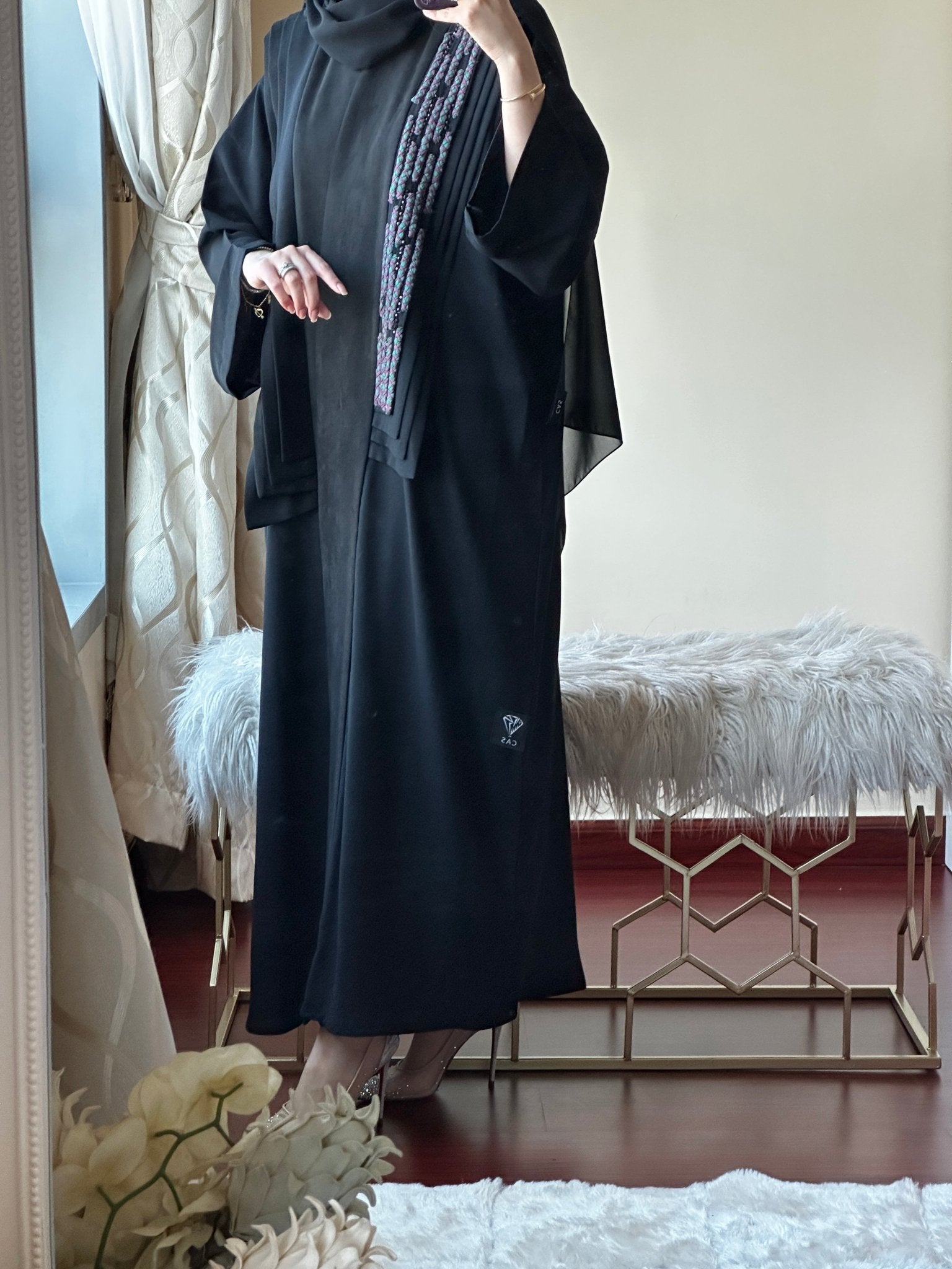 CR - Black Handwork Abaya 04