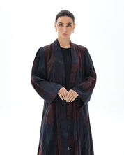 C 1697 Premium Crimson Blue Abaya