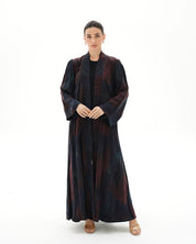 C 1697 Premium Crimson Blue Abaya