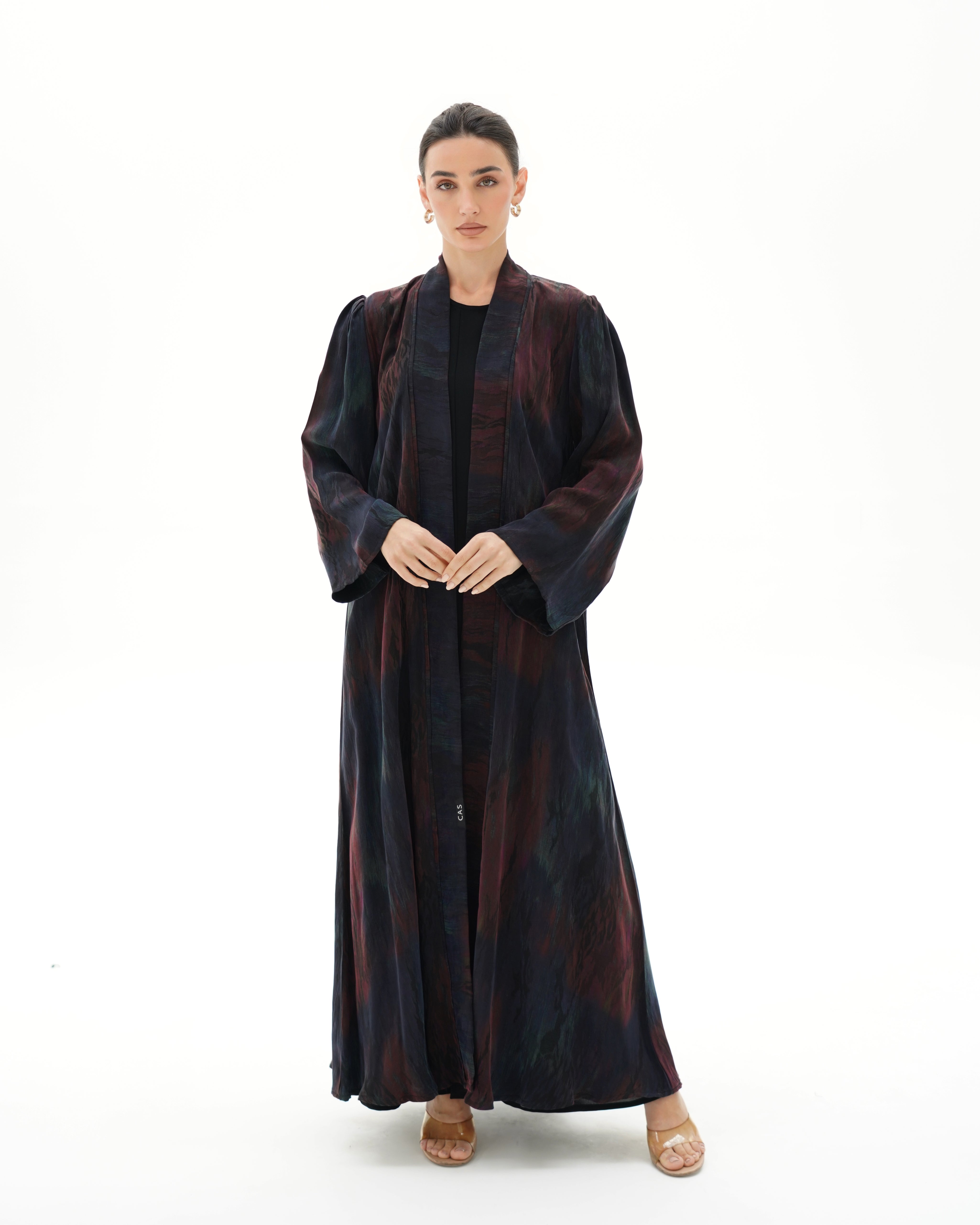 C 1697 Premium Crimson Blue Abaya
