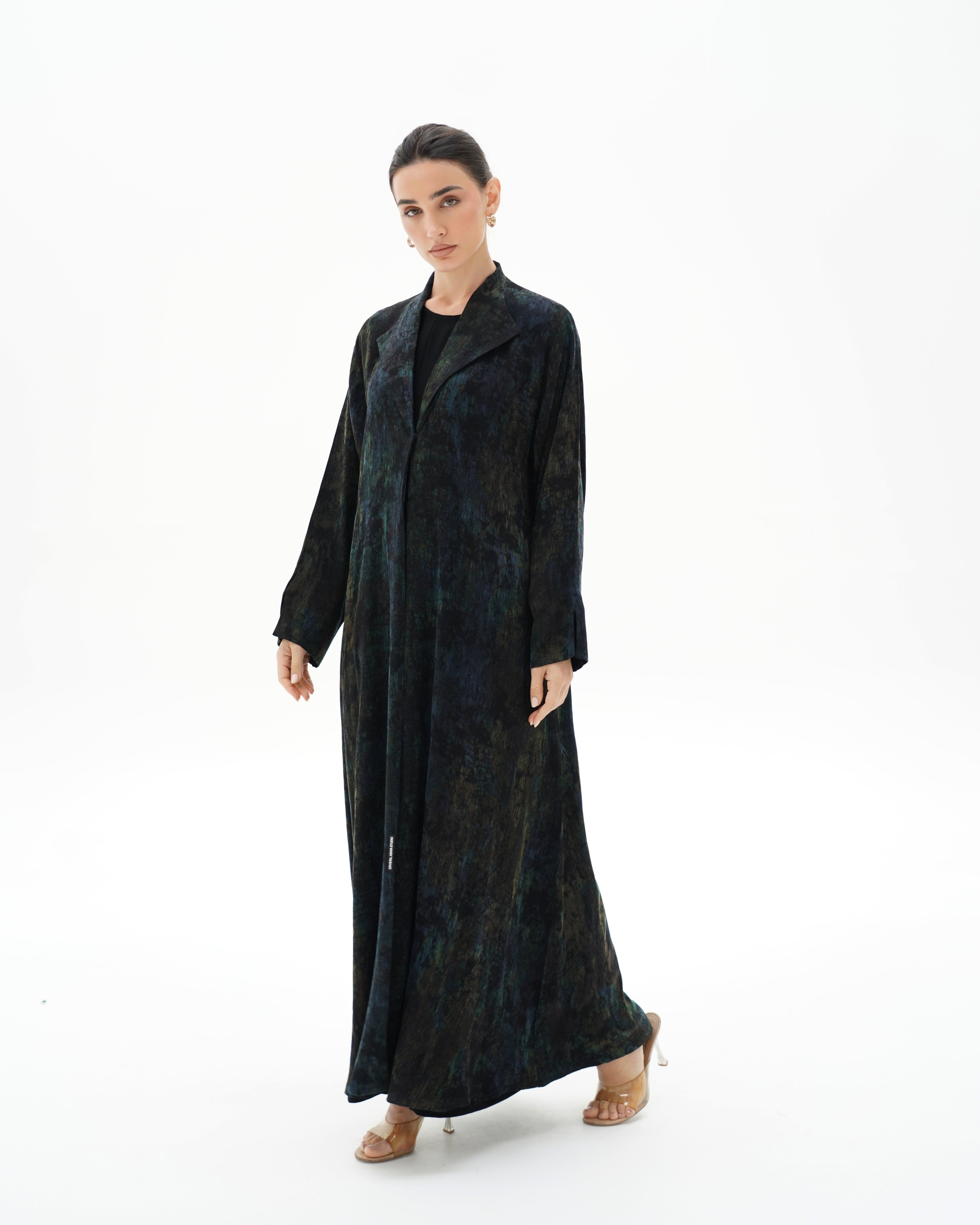 عباية زيتون داكن فاخرة C 1699 