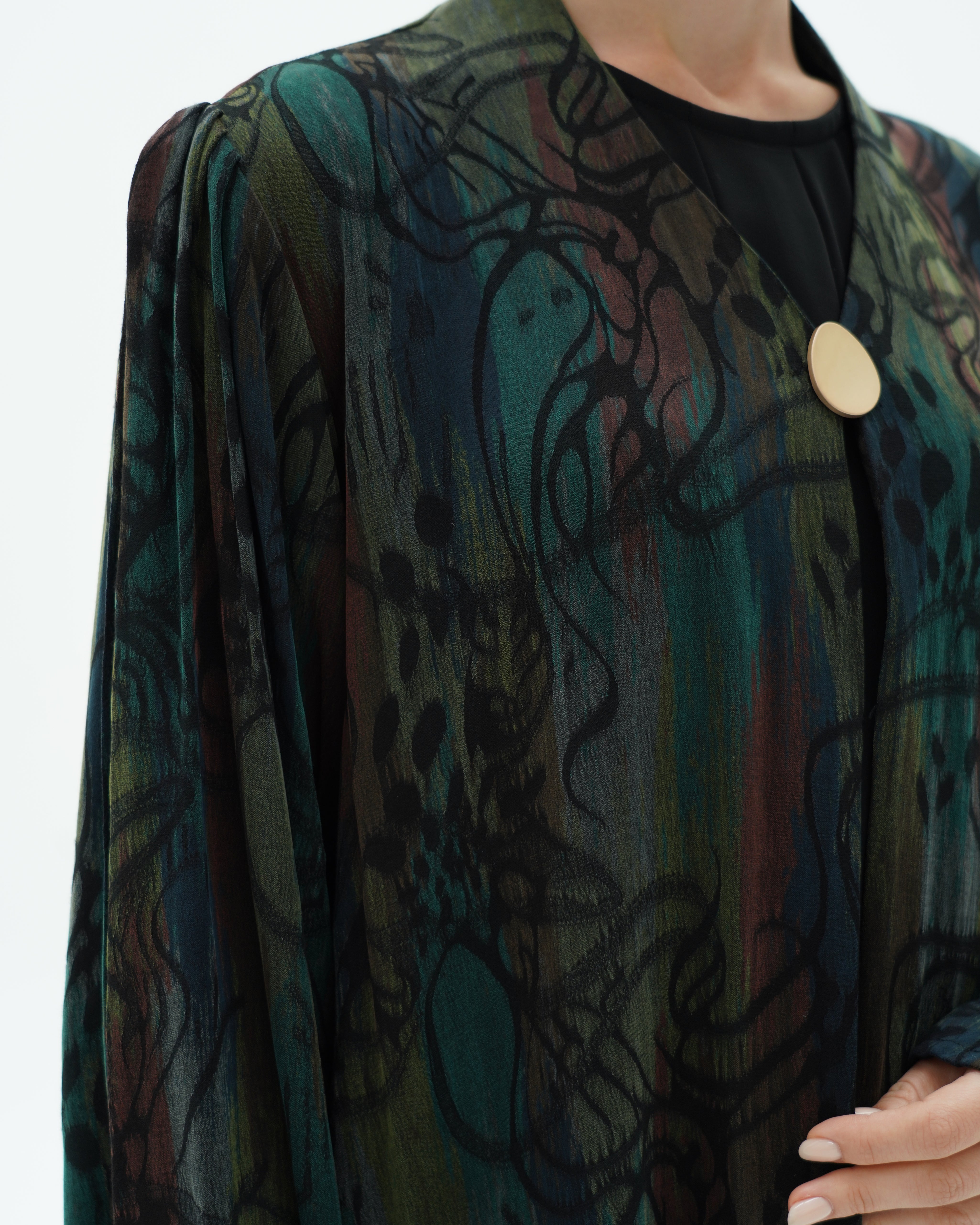 عباية C 1698 بريميوم باللون الأخضر العسكري