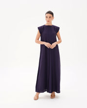 C 006-11 فستان عباية داخلي فاخر بلون النيلي مطوي