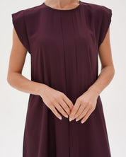 C 006-13 Premium Mulberry Pleated Under Abaya Dress