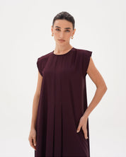 C 006-13 Premium Mulberry Pleated Under Abaya Dress