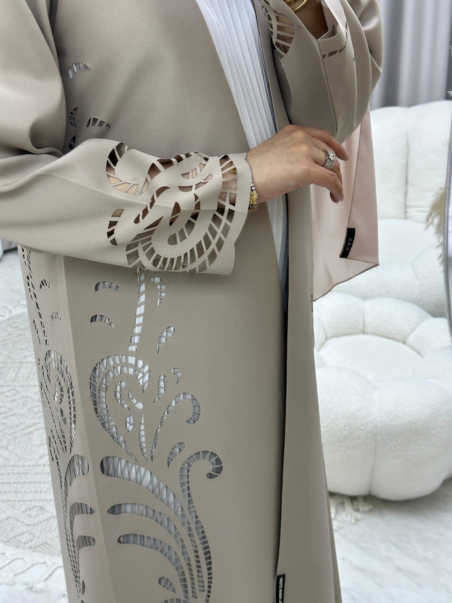 Lasercut Satin Ramadan Abaya