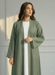 C 1717-04 Mint Green Dantel Abaya