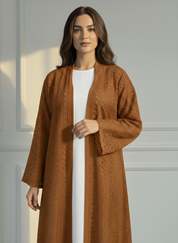 C 1717-05 Rust Orange Dantel Abaya