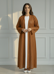 C 1717-05 Rust Orange Dantel Abaya