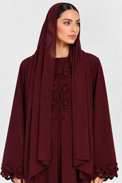 C 2723-02  Burgundy Floral Abaya