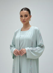C 1841 Powder Blue Beaded Abaya