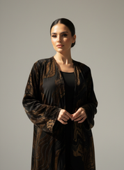 C 1784-01 Brown Velvet Abaya