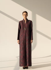 C 1848 Burgundy Coat Abaya