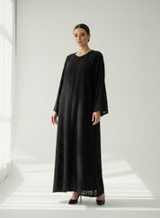 C 1854 Black Lasercut Abaya