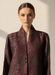 C 1848 Burgundy Coat Abaya