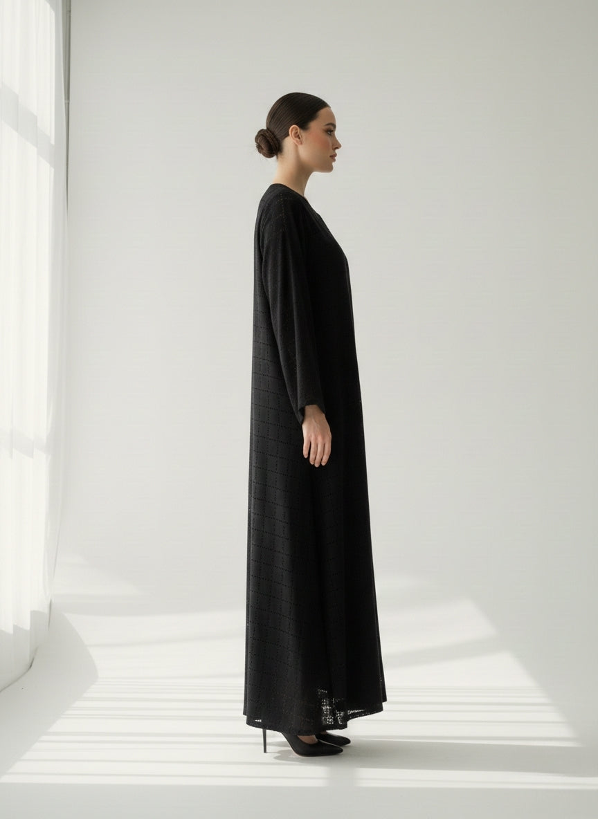 C 1854 Black Lasercut Abaya