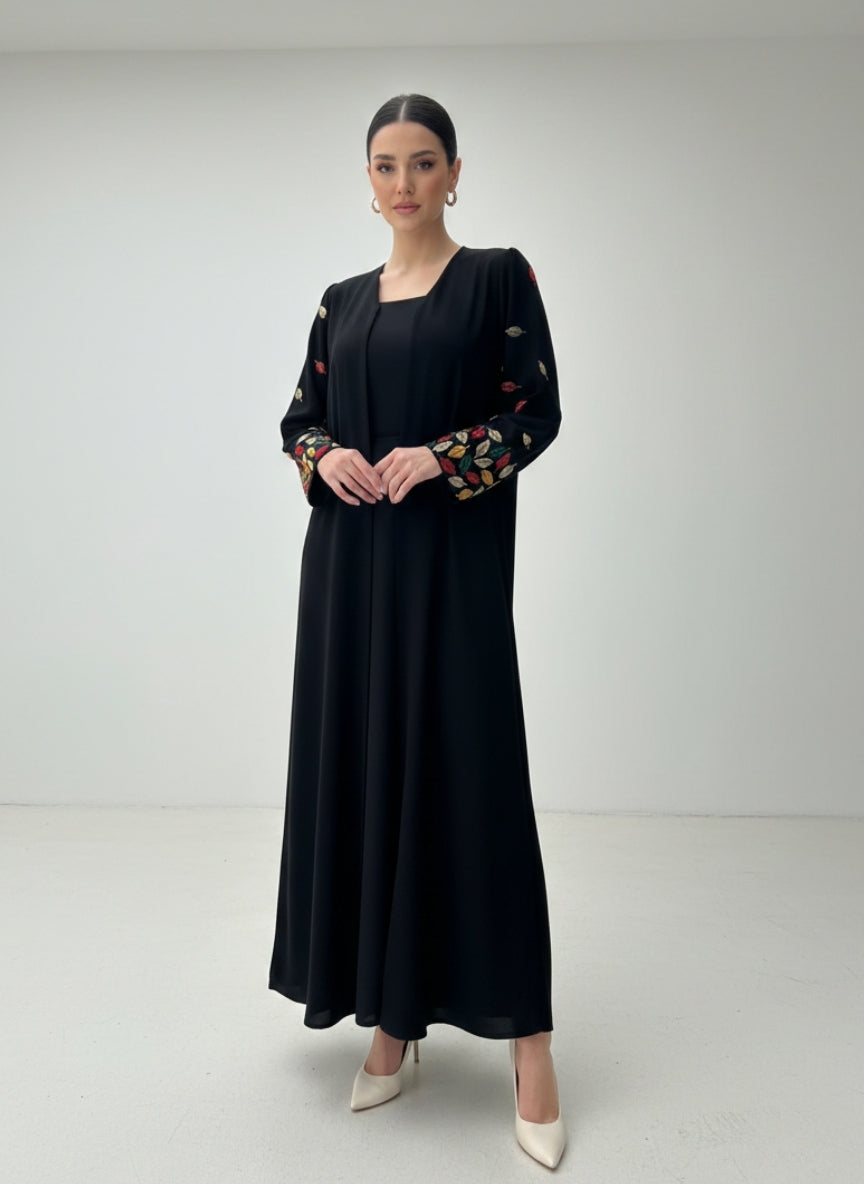 C 1830 Black Beaded Abaya