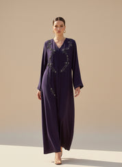 C 1846 Royal Purple Beaded Abaya
