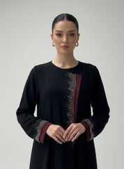 C 1833 Black Beaded Abaya CAS Abaya